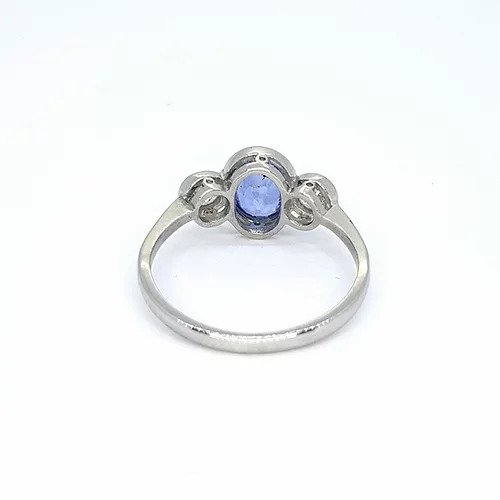 1.25ct Sapphire and Diamond Trilogy Ring in 18ct white gold