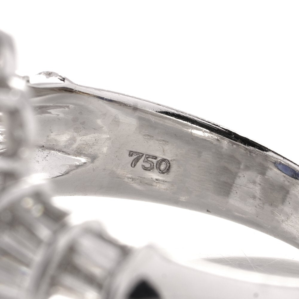 3.30ct Sapphire and Diamond Cluster Dress Ring in 18ct White Gold