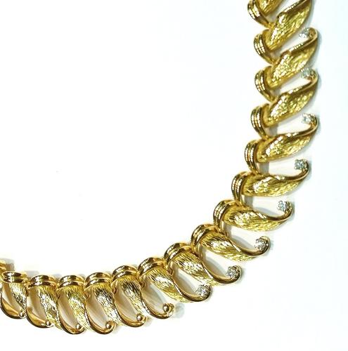 Vintage 18ct Yellow Gold and Diamond Collar Necklace, Circa 1950's