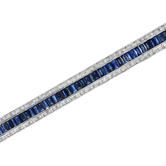 Art Deco Style 14.5ct Sapphire and Diamond Bracelet