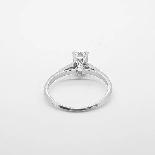Emerald Cut 1.00ct Diamond Solitaire Engagement Ring, 18ct White Gold