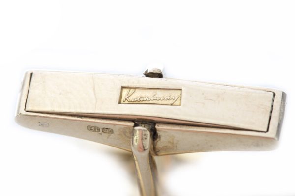 Kutchinsky Vintage Lapis Lazuli and 18ct Yellow Gold Cufflinks, in original box, Circa 1970s