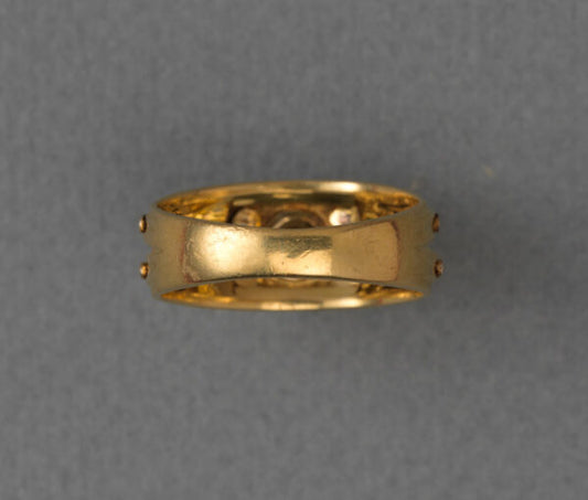 Vintage 1.00ct Fancy Brown Diamond Nail Ring; 18ct yellow gold shank accented with white gold nails, Dutch, Circa 1970.