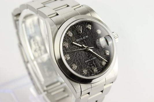 Rolex Datejust Midsize 31mm Watch, Original Black Jubilee Diamond Dial