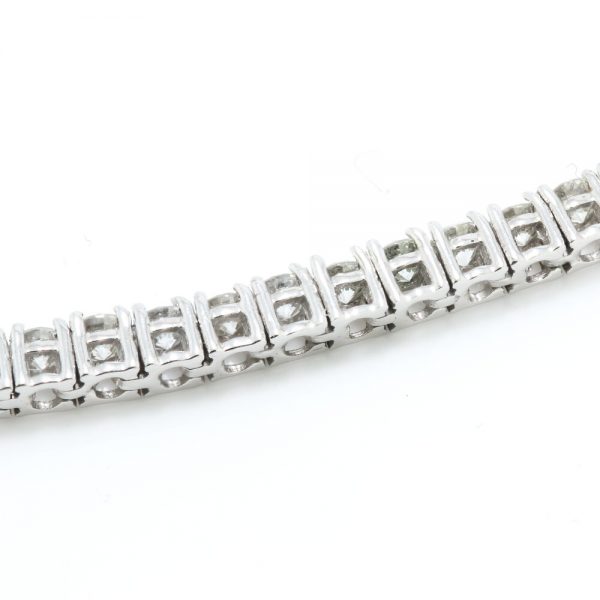 Diamond Line Tennis Bracelet in 18ct White Gold, 4.64 carat total