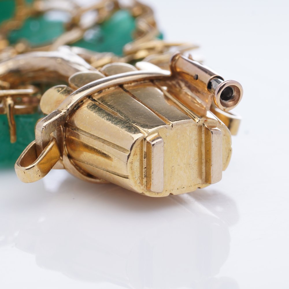 Lacloche Carved Emerald Brooch by Jean Thierry Bondt