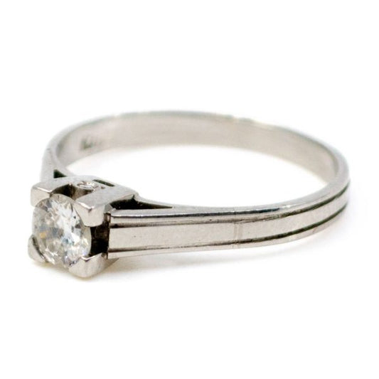 Antique Art Deco Old European Cut Diamond Single Stone Ring