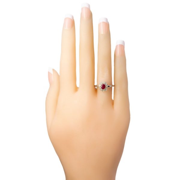 Vintage 0.50ct Ruby and Single Cut Diamond Cluster Ring