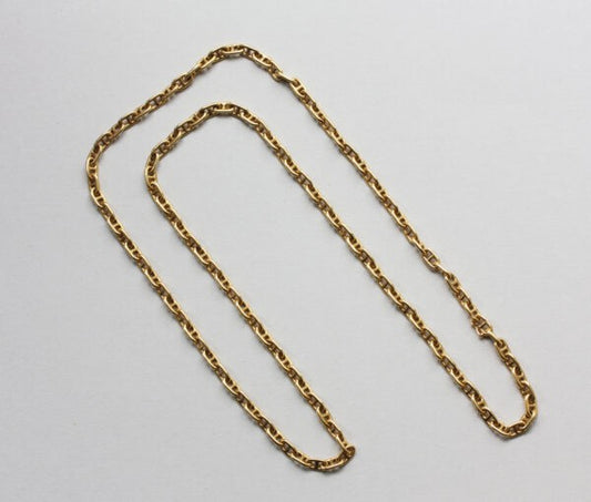 Vintage Hermes 18ct Yellow Gold Long Chaine D'Ancre Chain, Signed Hermès, Paris, master’s mark GL, Circa 1970.