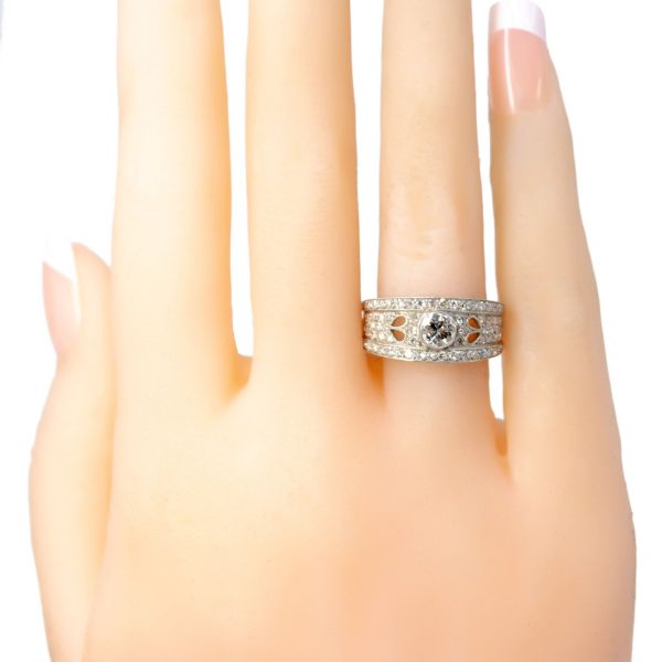 Vintage Old European Cut Diamond Band Ring in Platinum