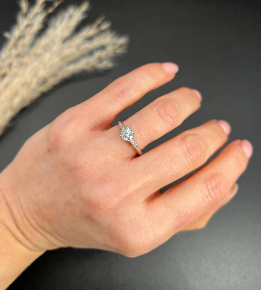 Antique Diamond Engagement Ring In Platinum