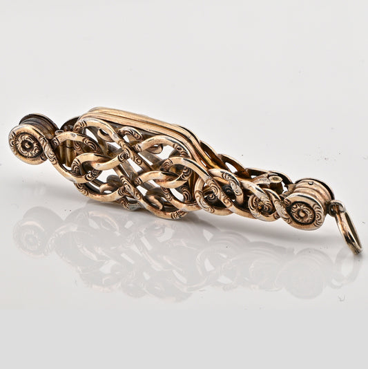 Victorian Antique 14ct Yellow Gold Snake Lorgnette Pendant