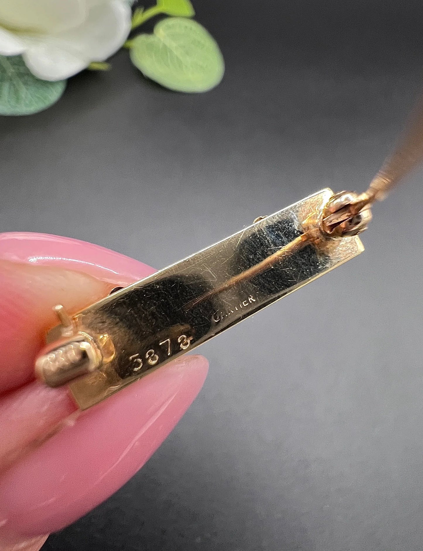 Antique 14 ct Gold, 1920's Cartier Turquoise Enamel Forget Me Not Collar Pins