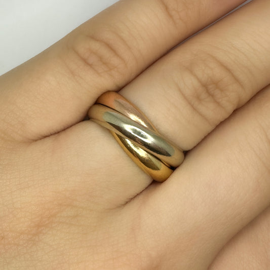 Vintage Cartier Tri Gold Trinity Ring