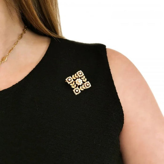 Antique Edwardian Natural Pearl and Diamond Pendant Brooch