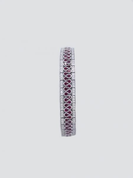5.80ct Ruby and Diamond Bracelet in 18ct White Gold