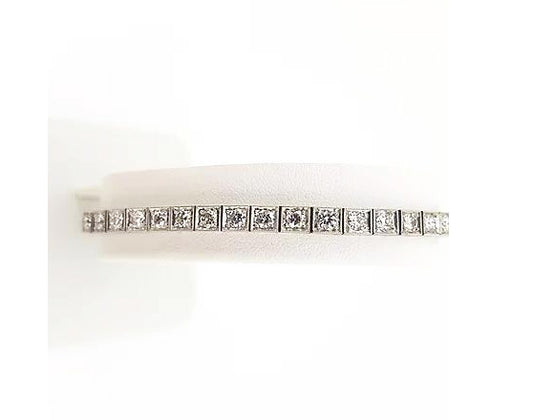 Antique Edwardian Diamond and Platinum Line Bracelet, 5.00 carat total