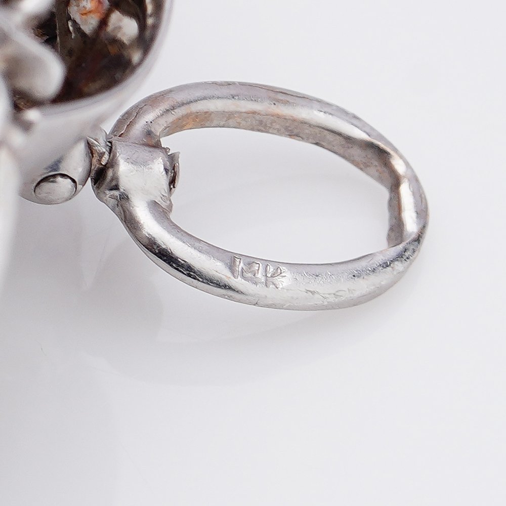 1930s Old Cut and Rose Cut Diamond Flower Cluster Pendant Brooch in 14ct Gold, 3.10 carat total