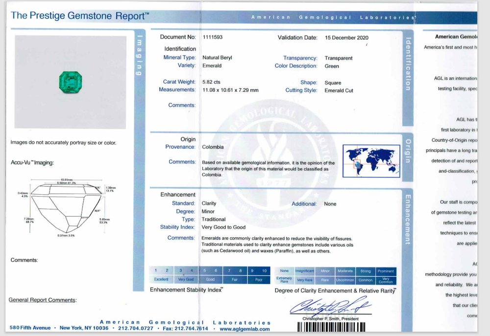 5.82ct Natural Colombian Emerald and Diamond Ring