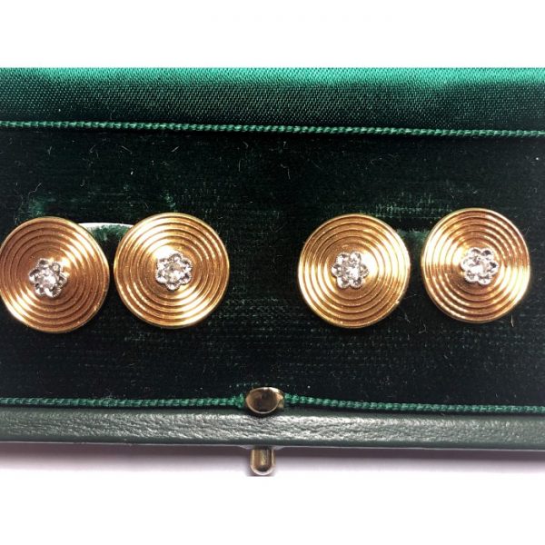 Vintage 1950s Gold and Diamond Cufflinks