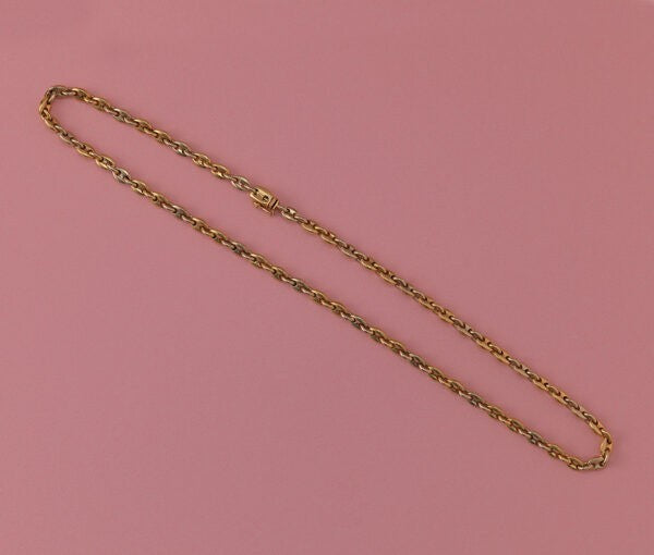 Cartier Vintage Bi-Colour 18ct Gold Coffee Bean Chain; crafted from 18ct yellow and rose gold, Signed and numbered: Cartier, 709927