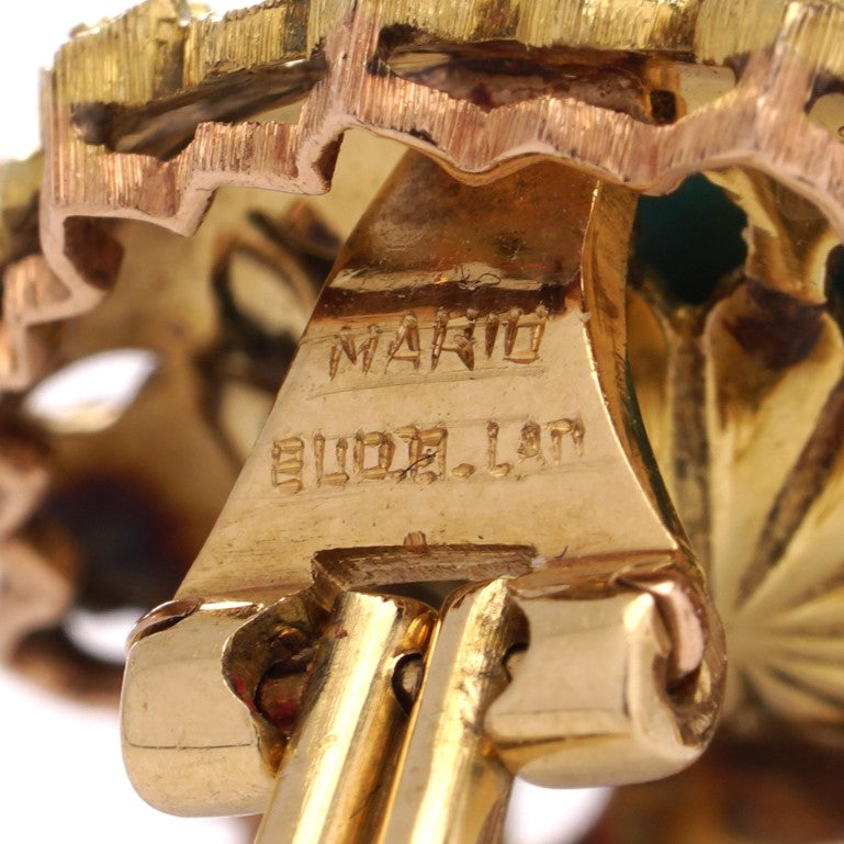 Vintage Buccellati Turquoise and Gold Clip On Earrings