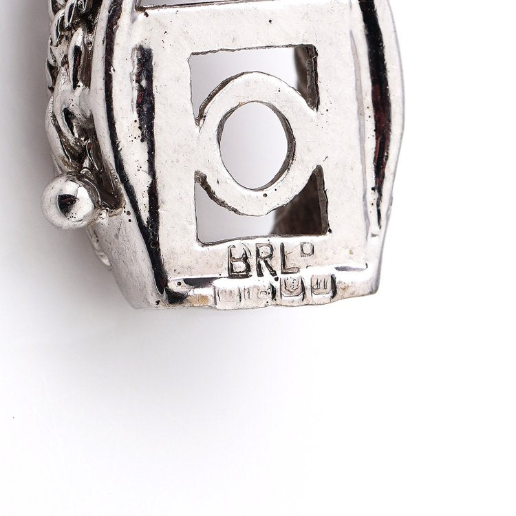 Vintage 18ct White Gold Rope Twist Link Bracelet with Sapphires