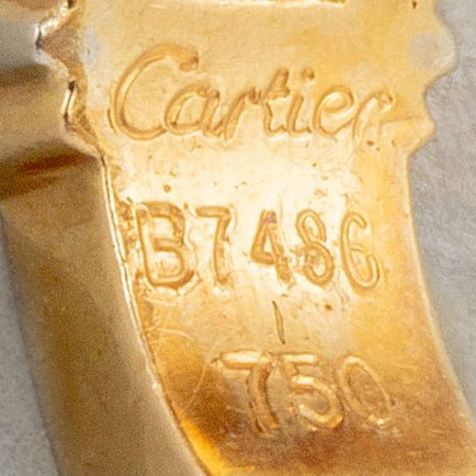 Vintage Cartier Diamond Set 18ct Yellow Gold Hoop Earrings