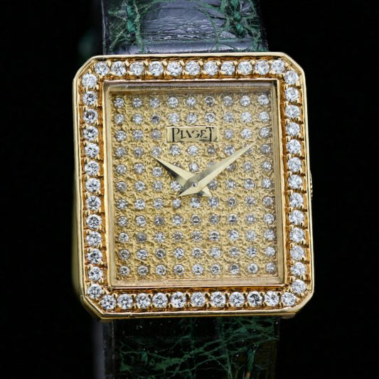 Piaget Ladies Custom Diamond Dial and Bezel 18ct Gold Manual Watch