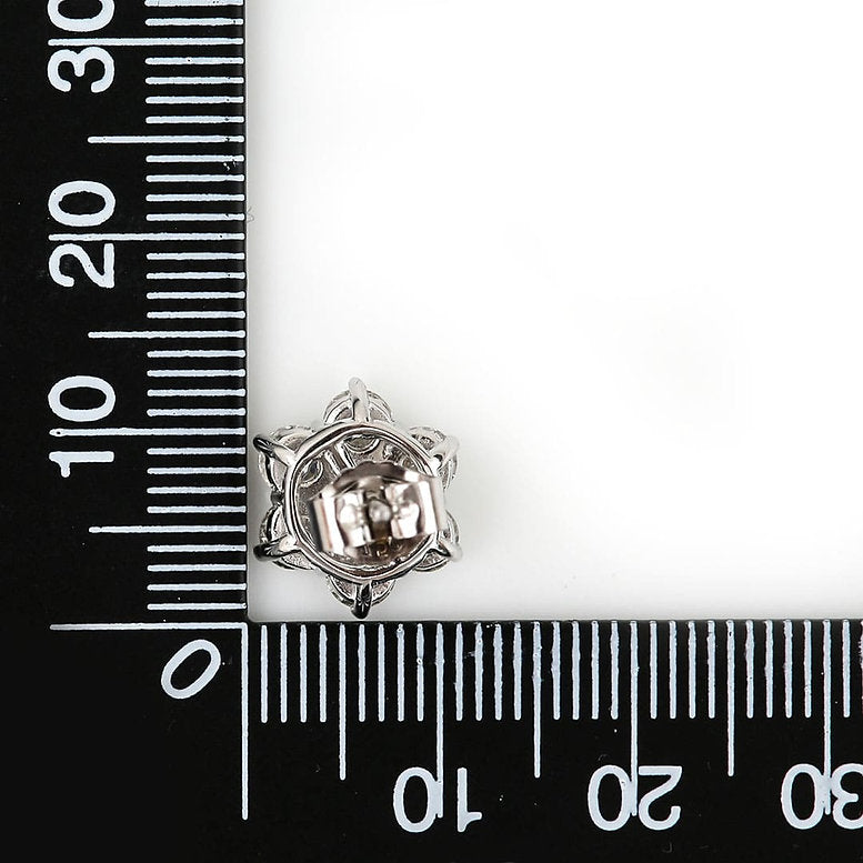 18ct White Gold and Diamond Cluster Stud Earrings