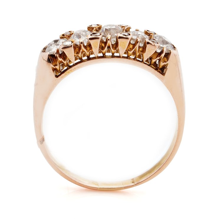 Antique Victorian Old Cut Diamond Five Stone Ring