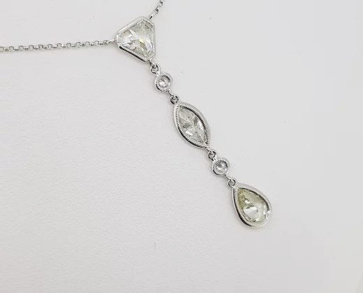 Diamond Drop Pendant, 2.67 carat total, in 18ct White Gold