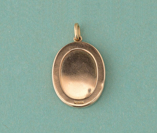 Antique Victorian Miniature Portrait Pendant by Wiese, Circa 1870