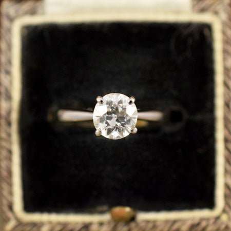 Old Cut Diamond Solitaire Engagement Ring, 1.07 Carat, 18ct White Gold