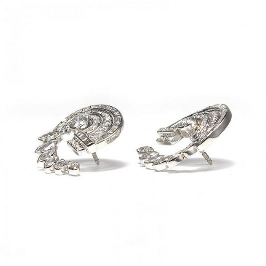 Vintage 1950s Diamond Earrings in Platinum, 6.75 carats