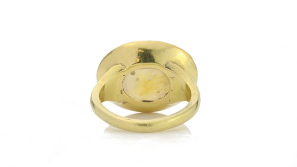 Ancient Roman Agate Intaglio of Pegasus in Vintage Gold Ring