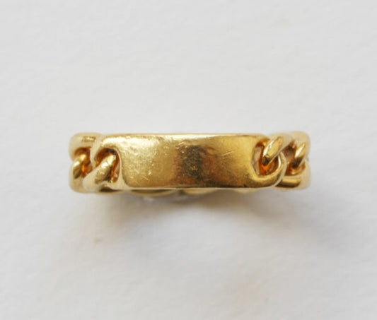 Vintage Diamond and 18ct Yellow Gold Chain Link Ring