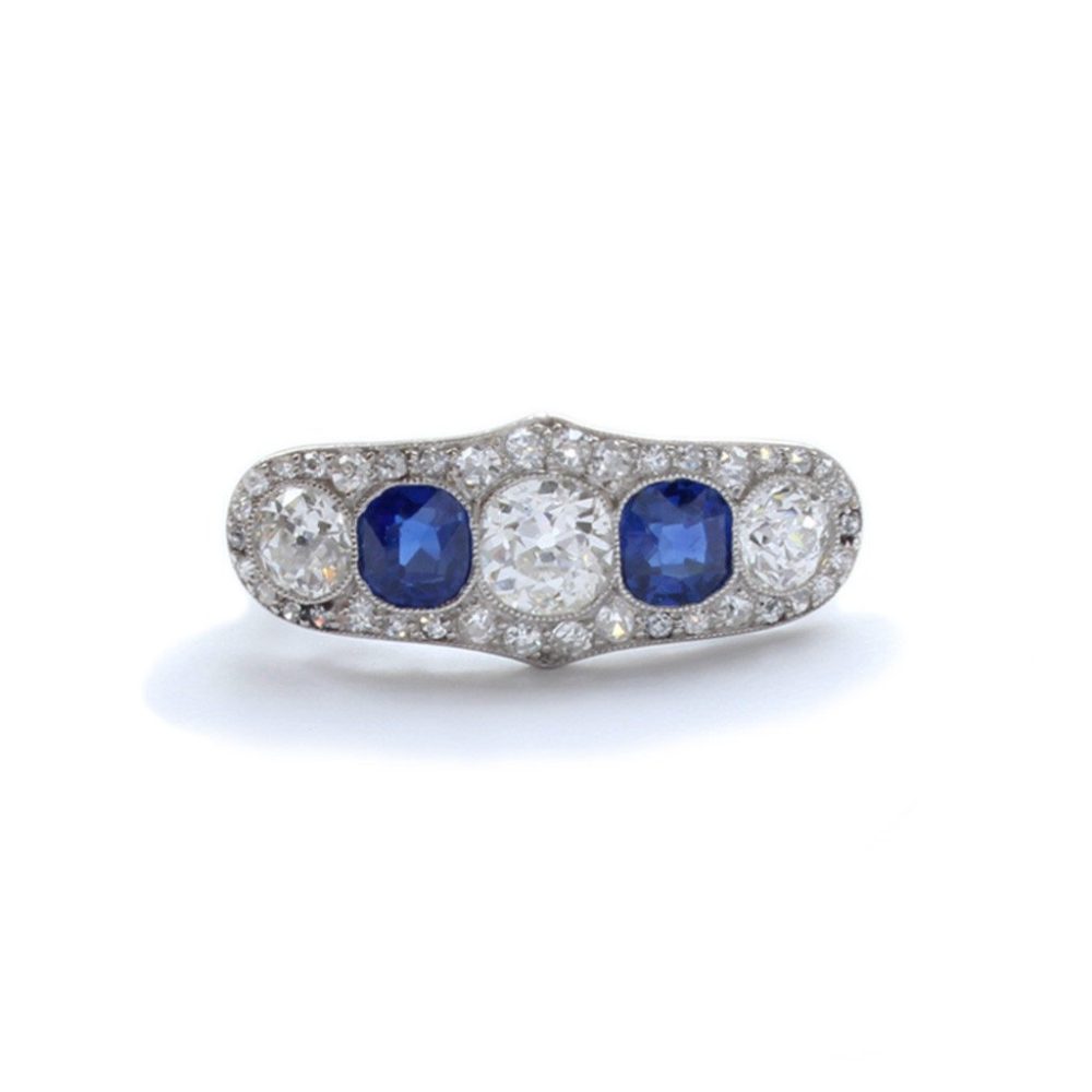 Antique Art Deco Sapphire & Diamond Ring