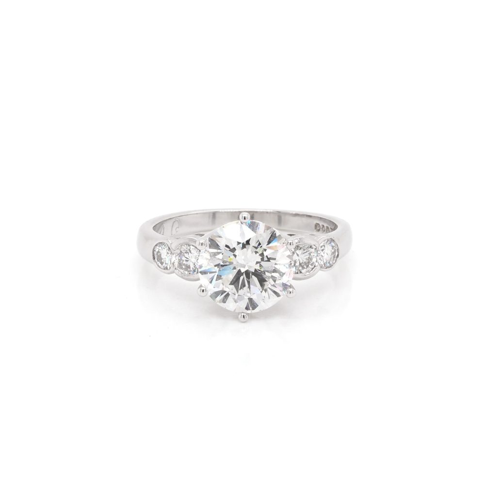Diamond five stone ring in platinum.