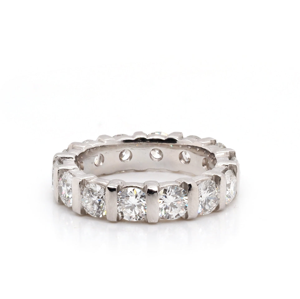 Diamond full eternity ring in platinum.