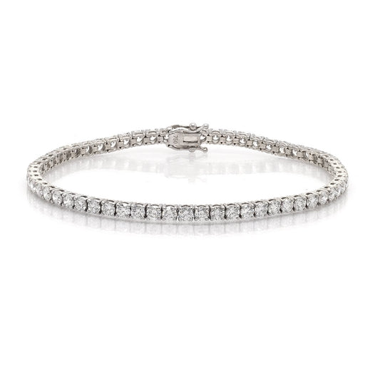 18 Carat White Gold Diamond Line Bracelet