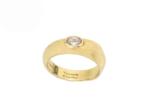 Vintage Tiffany and Co 0.33ct Diamond and 18ct Yellow Gold Ring