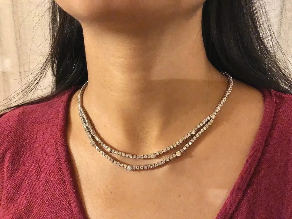 Vintage 13ct Diamond Tennis Necklace, Circa 1970s