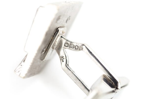 Vintage Kutchinsky Sapphire and 18ct White Gold Cufflinks
