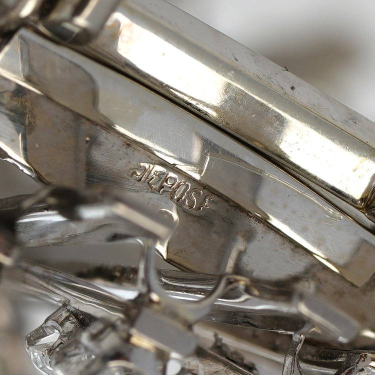 Art Deco Platinum and 3.33ct Old Cut Diamond Flower Sunburst Brooch