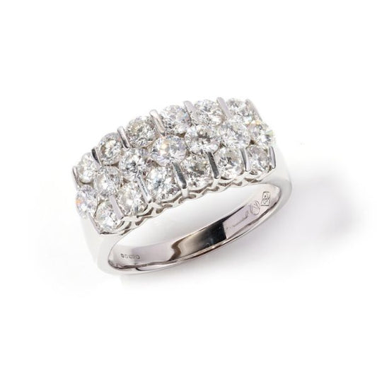 Vintage Diamond Three Row Dress Ring, 3.80 carats