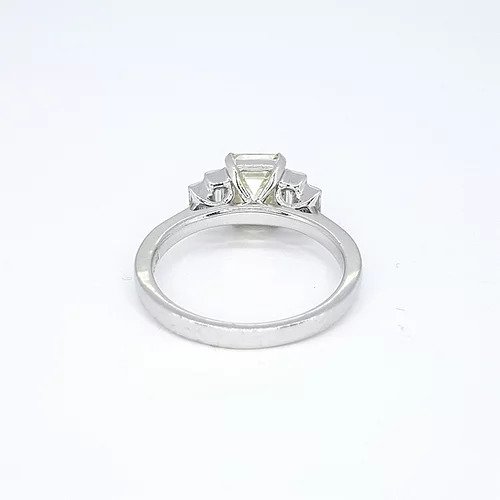 Emerald Cut Diamond and Platinum Engagement Ring, 1.54 carats