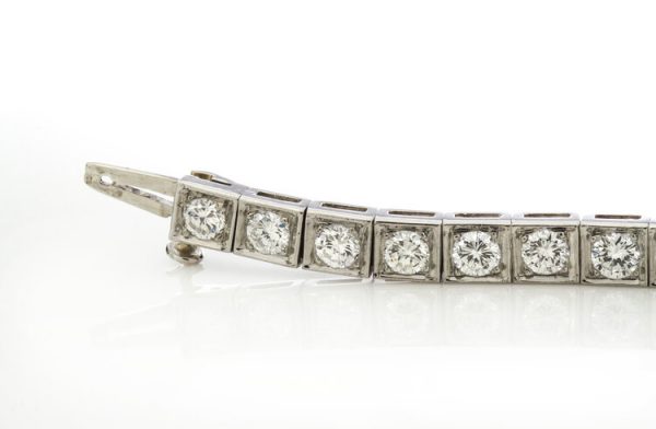 Cartier Vintage 5.25ct Diamond and Platinum Tennis Bracelet, Original Box