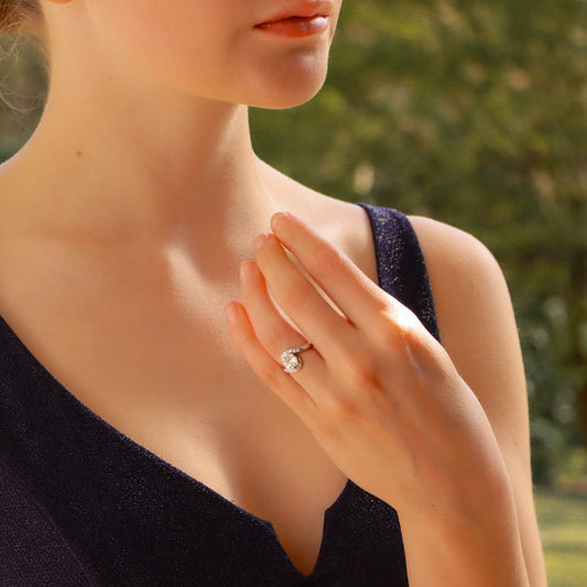 Vintage 1.25ct Old Mine Cut Diamond Solitaire Engagement Ring in Platinum