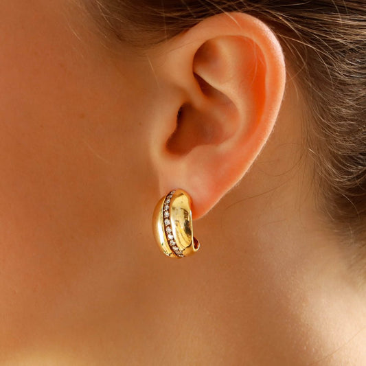 Vintage Boodles Diamond Leaf Earrings In 18 Carat Yellow Gold